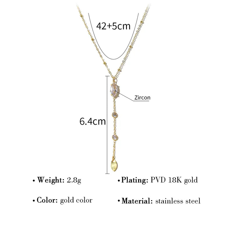 Crystal Y Necklace