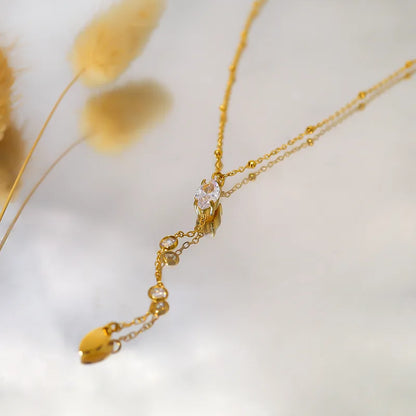 Crystal Y Necklace