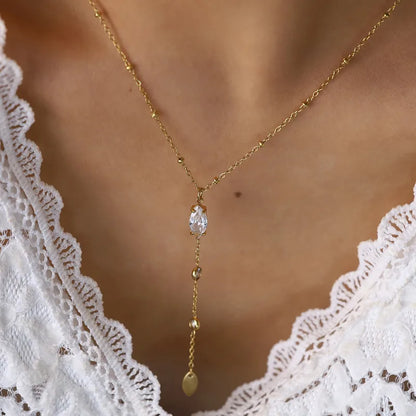 Crystal Y Necklace