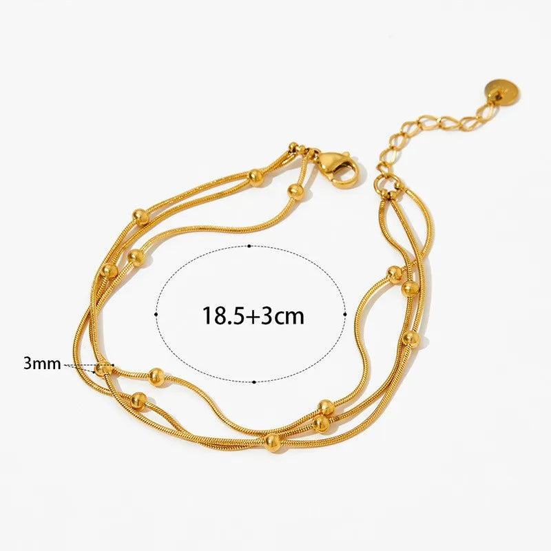 Gold Beaded Chain Bracelet