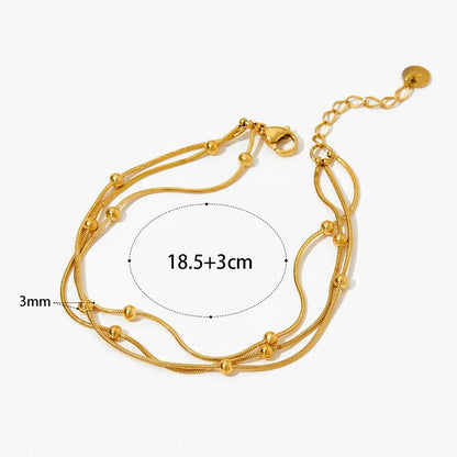 Gold Beaded Chain Bracelet