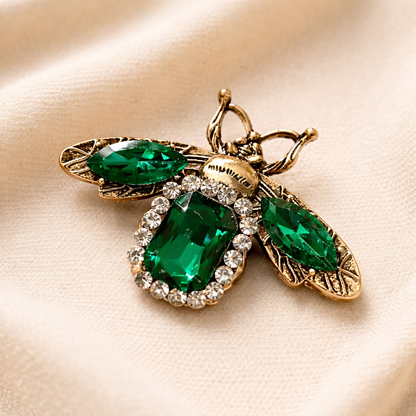 Emerald BEE Brooch