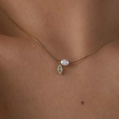 Pearl Eye Charm Necklace