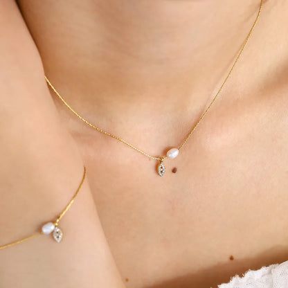 Pearl Eye Charm Necklace
