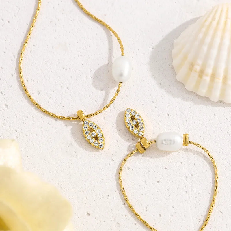 Pearl Eye Charm Necklace