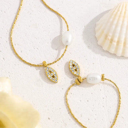 Pearl Eye Charm Necklace