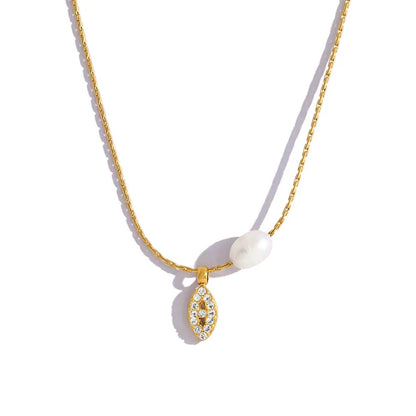Pearl Eye Charm Necklace