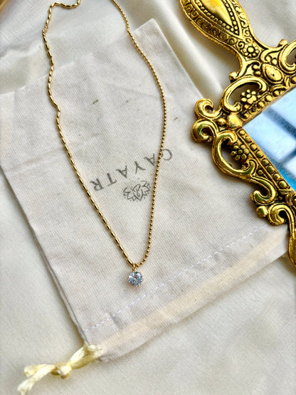 Sparkling Diamond with Beaded Chain