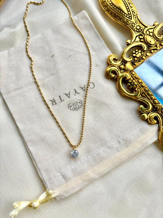 Sparkling Diamond with Beaded Chain