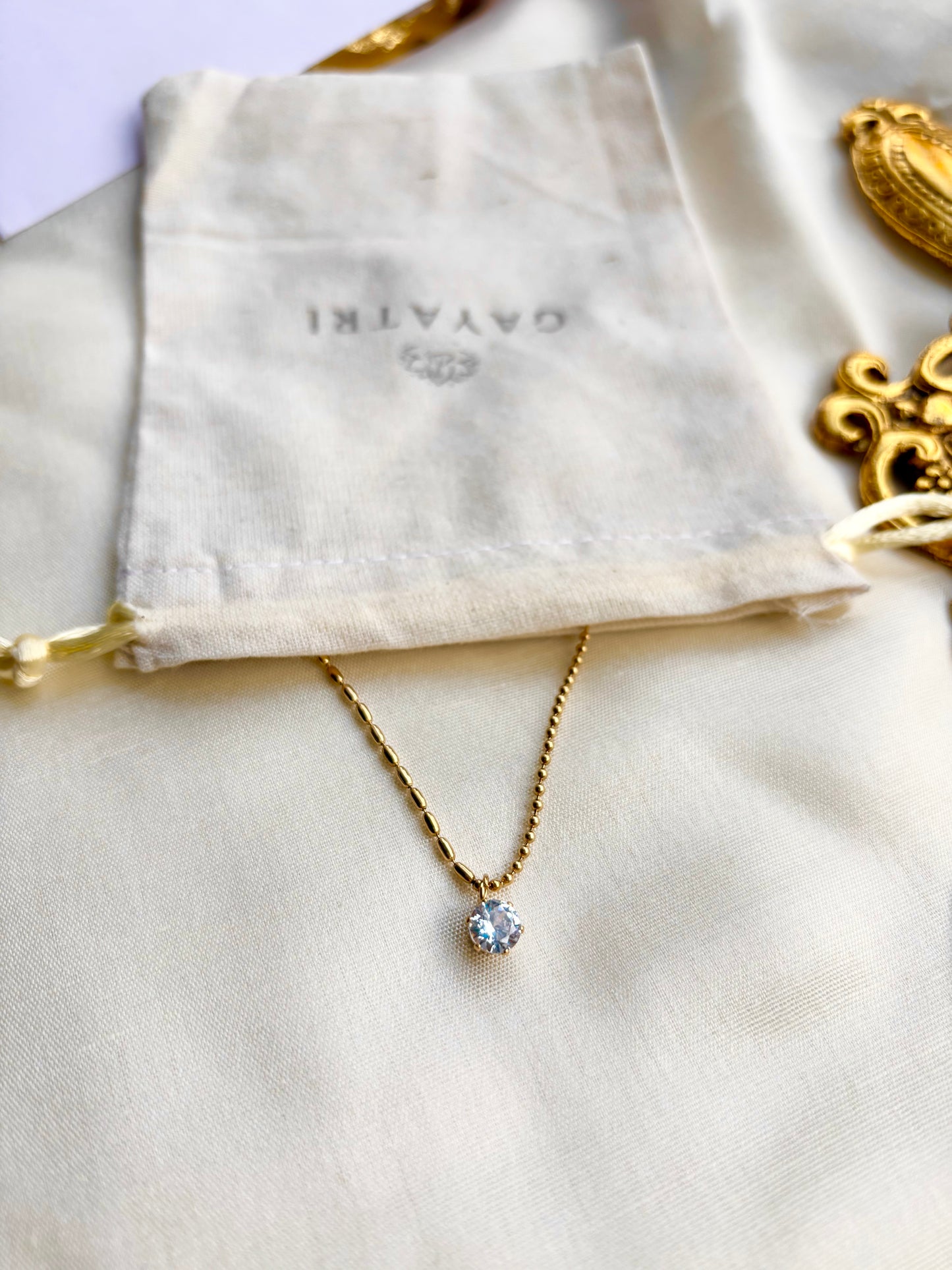 Sparkling Diamond with Beaded Chain