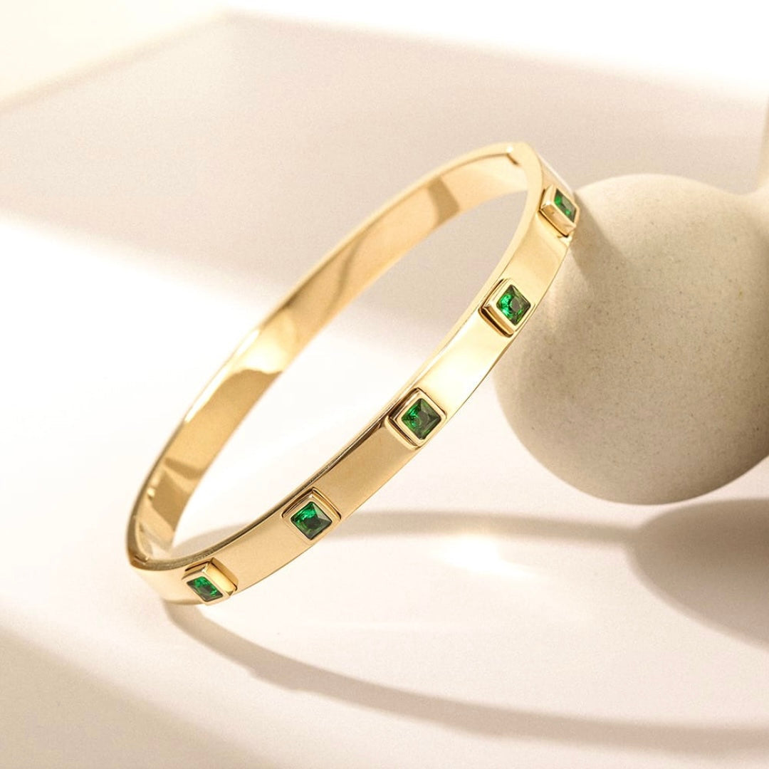 Emerald Green Stone Bangle