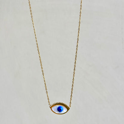 Nazar with Gold Lashes