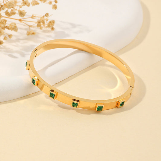 Emerald Green Stone Bangle
