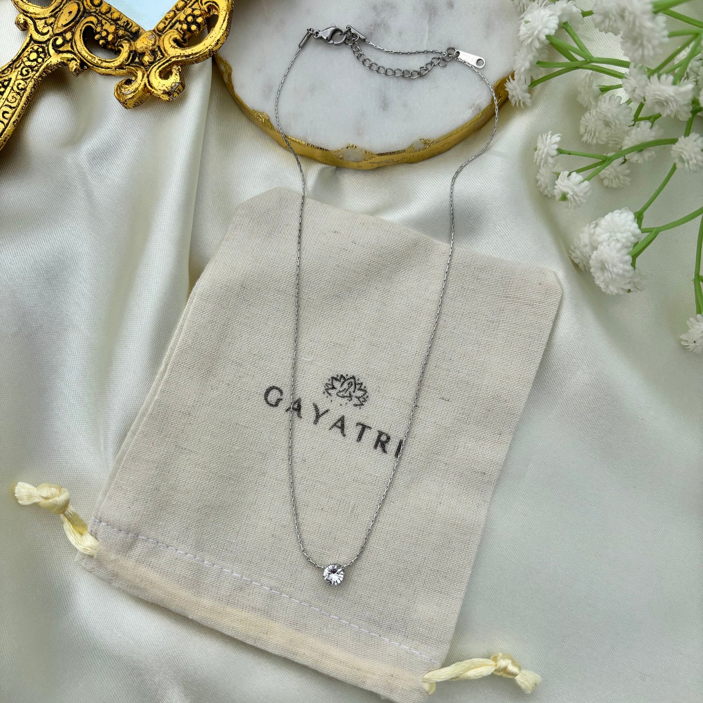 Silver Dainty Diamond