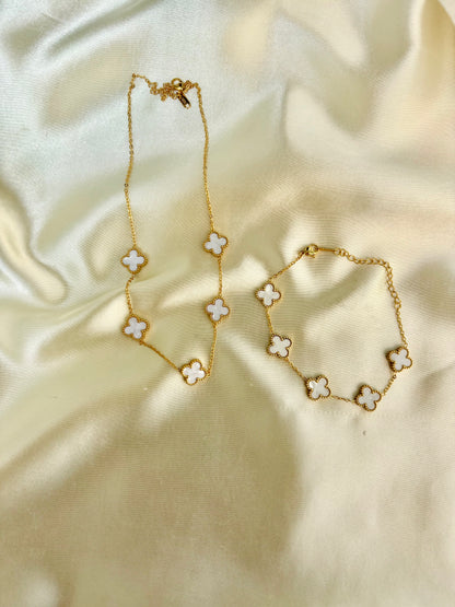 Clover Jewellery Combo (Necklace + Bracelet)